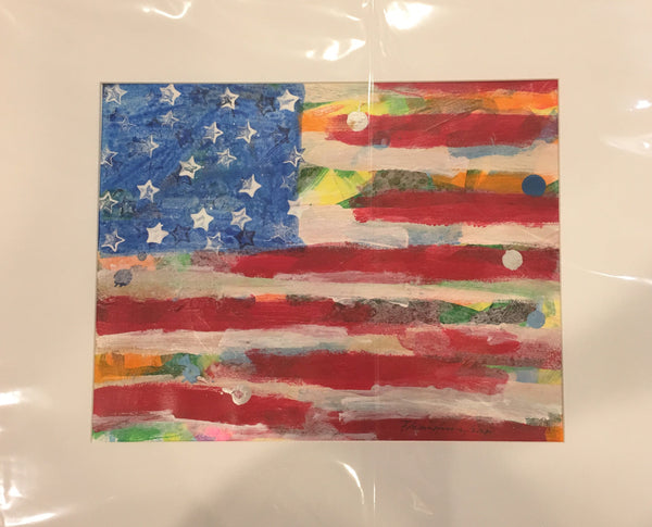 Art | Happy America | Original Acrylic on Paper by Fabiano Amin | 11" x 14"-Acrylic on Paper-Sterling-and-Burke