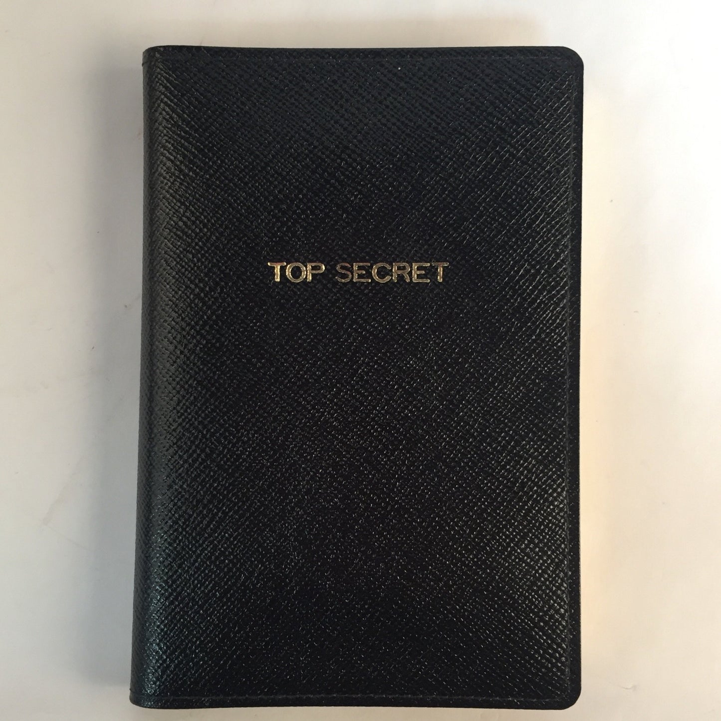 Leather Cover with Removable Notes | "Top Secret" | 6 by 4 Inch | Made in England | Sterling and Burke-Titled Notebooks-Sterling-and-Burke