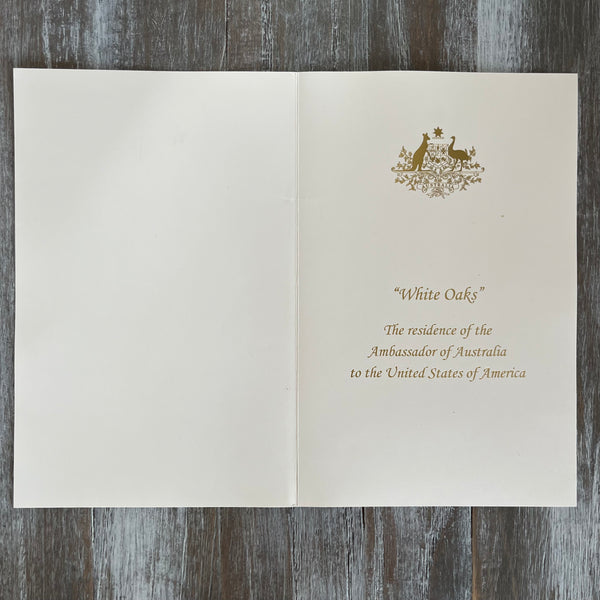 Australian Embassy Proof | Program Cover | Diplomatic Menu Program Folder | Place Card | Graphic Work