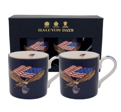 Halcyon Days Star Spangled Banner Mugs, Set of 2-Mug-Sterling-and-Burke