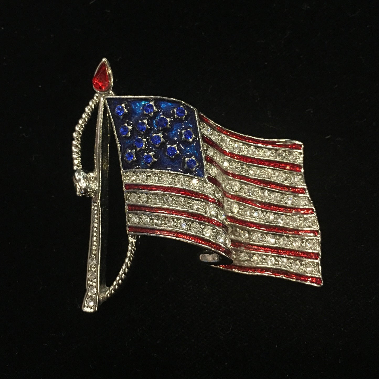 American Flag Brooch-Brooch-Sterling-and-Burke