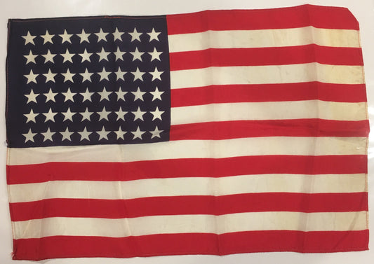 American Flag | 48 Star Vintage US Flag | Silk | 17" x 11.5" | No.3-Vintage Flag-Sterling-and-Burke