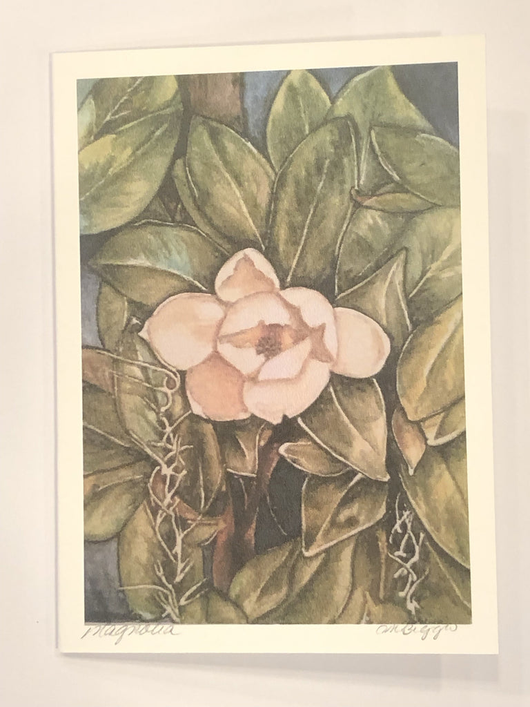 Magnolia | 140# Print Card by Carole Moore Biggio | 7" x 5"-Greeting Cards-Sterling-and-Burke