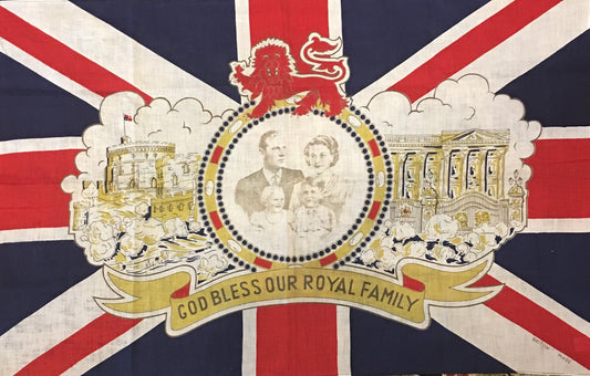 God Bless the Royal Family British Flag | British Made | Vintage UK Flag | 22" x 34"-Vintage Flag-Sterling-and-Burke