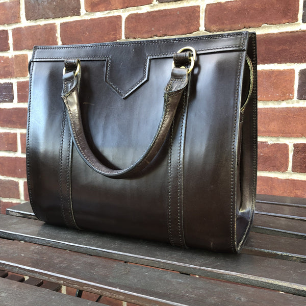 Sterling & Burke Classic Beatrice Handbag in Dark Havana-Handbag-Sterling-and-Burke