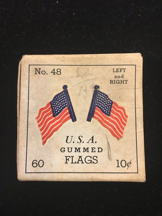NEW - Vintage 48-Star Flag Gummed Stickers Decals Original Box USA Pre-1959-Vintage Flag-Sterling-and-Burke
