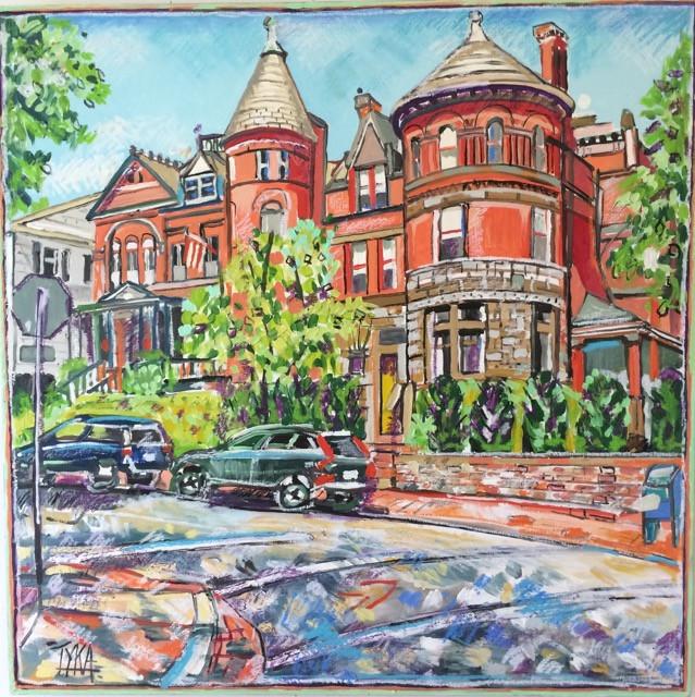 Art | Taylor Birch House | Original Oil Painting on Wood by Joanna Tyka | 24" x 24"-Oil on Wood-Sterling-and-Burke