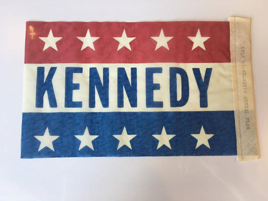 "Kennedy" | Vintage Flag | High Velocity Aerial Flag | 1960's | 4.5" x 7.5" | sold-Vintage Flag-Sterling-and-Burke