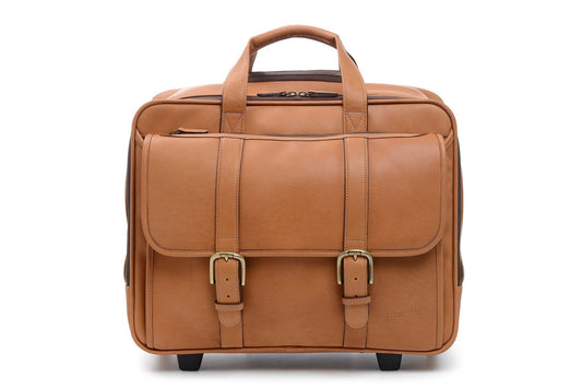 Kenton Overnight Wheeled Leather Brief Bag-Korchmar Business-Sterling-and-Burke