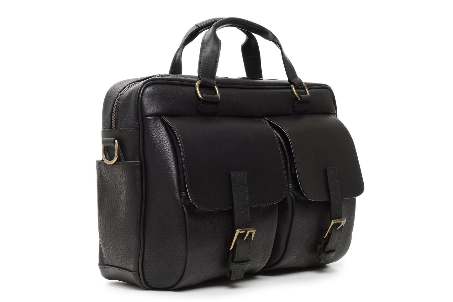 Barton Leather Brief Bag | Grain Leather | Made in USA | Korchmar-Brief Bag-Sterling-and-Burke