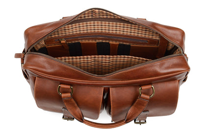 Barton Leather Brief Bag | Grain Leather | Made in USA | Korchmar-Brief Bag-Sterling-and-Burke