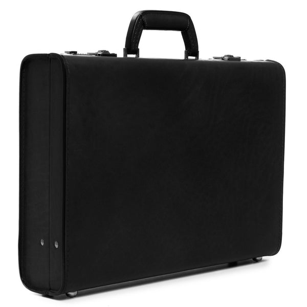 Attache Case | American Belting Leather | Monroe Classic | 4 Inch Leather Attache Brief Case | Monogram with Initials | Korchmar | Tan or Black-Attache-Sterling-and-Burke