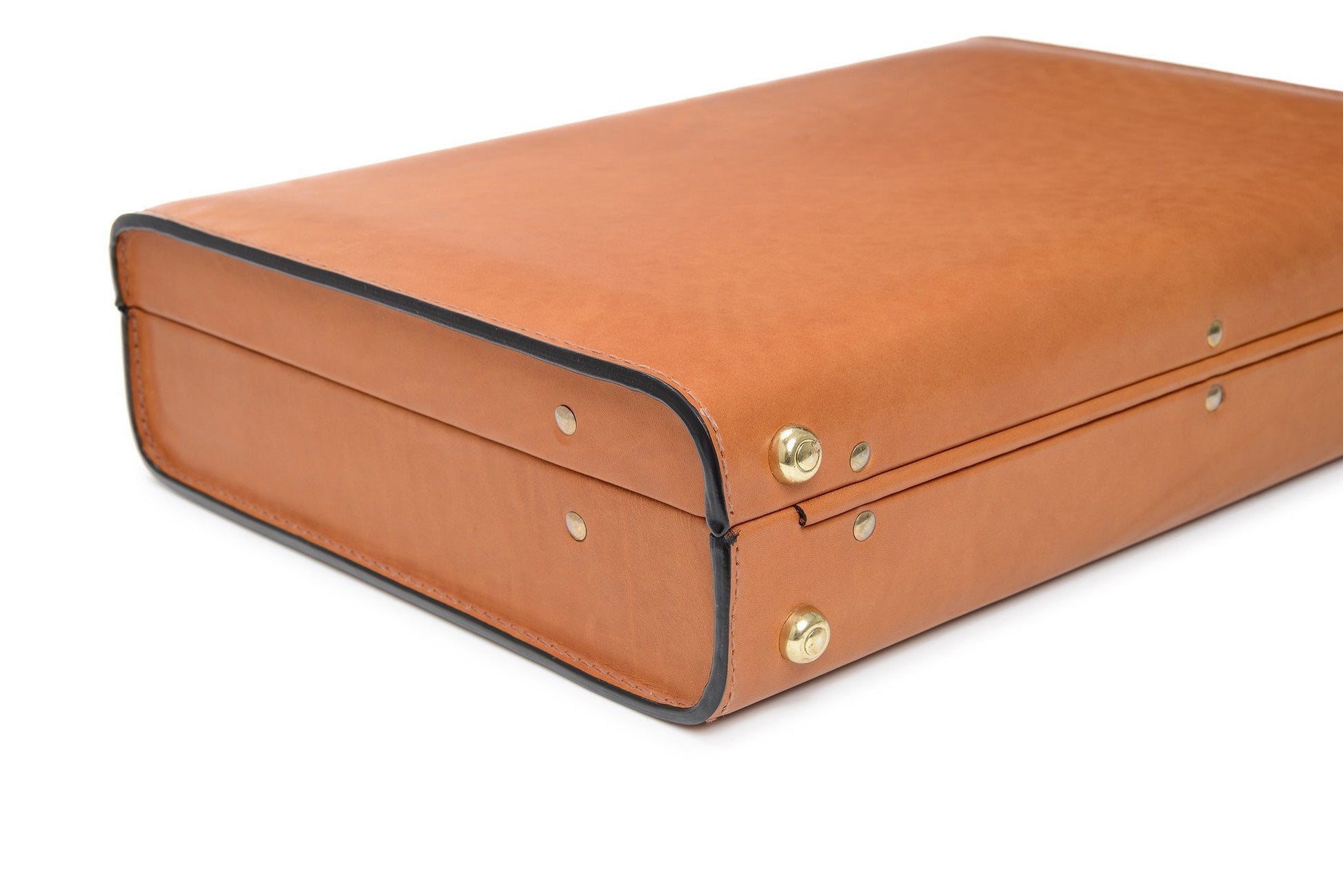 Attache Case | American Belting Leather | Monroe Classic | 4 Inch Leather Attache Brief Case | Monogram with Initials | Korchmar | Tan or Black-Attache-Sterling-and-Burke