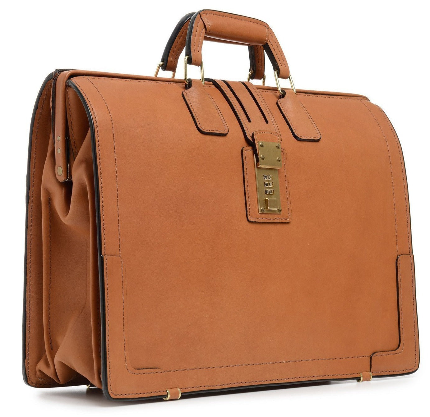 Churchill Briefcase | Classic Top Frame Leather | Korchmar Lawyers Briefcase-Briefcase-Sterling-and-Burke