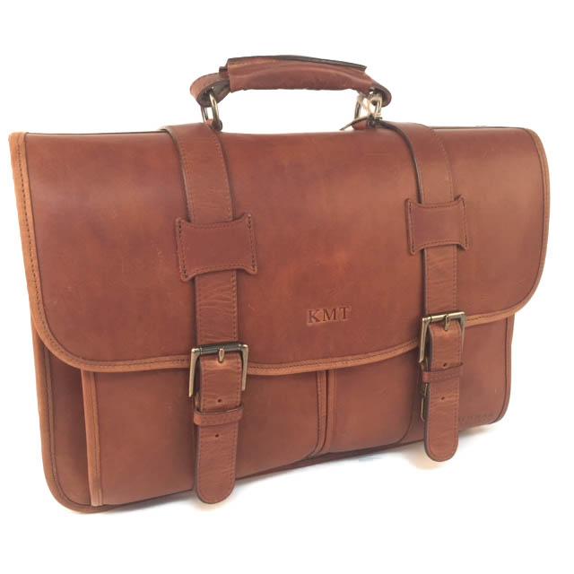 Garfield Leather Brief Bag | Made in USA | Initials Available | Sterling and Burke-Brief Bag-Sterling-and-Burke