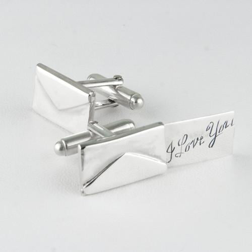 Love Letter Cufflinks | Sterling Silver Envelope Cuff Links | Custom Message | Sterling and Burke-Cufflinks-Sterling-and-Burke