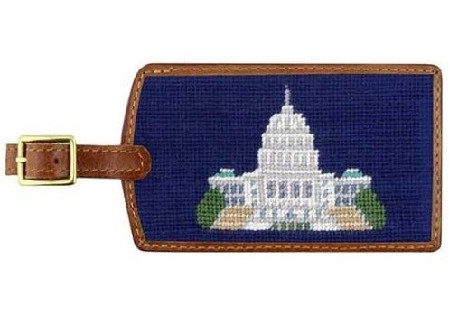 Needlepoint Collection |Capitol Dome Building Needlepoint Luggage Tag | US Capitol Building