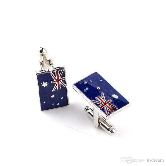 Novelty Cufflinks | Australian Flag Cufflinks | Sterling and Burke | Made in USA-Novelty Cufflinks-Sterling-and-Burke