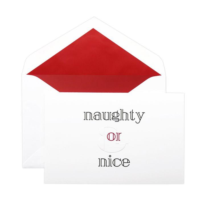 "Naughty or Nice" | Single Christmas Card | Dempsey and Carroll-Stationery-Sterling-and-Burke