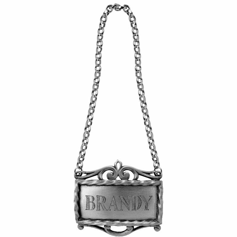 Decanter Labels | All Liquors | Pewter | Salisbury Pewter | Engraved | Handmade in USA-Barware-Sterling-and-Burke