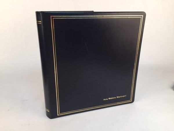 Ring Binder | Black Leather | Gold Tooling | Funeral Guest Book | Calf Leather Condolence Book | Funeral Registry | Sympathy Book | Made in England | Charing Cross-Guest Book-Sterling-and-Burke