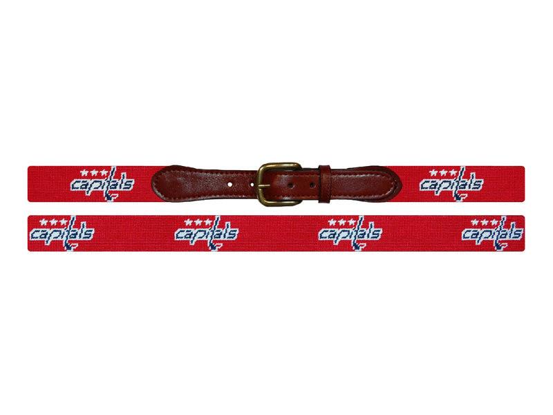 Needlepoint Collection | Washington Capitals® Needlepoint Belt | Red | Smathers and Branson-Belt-Sterling-and-Burke
