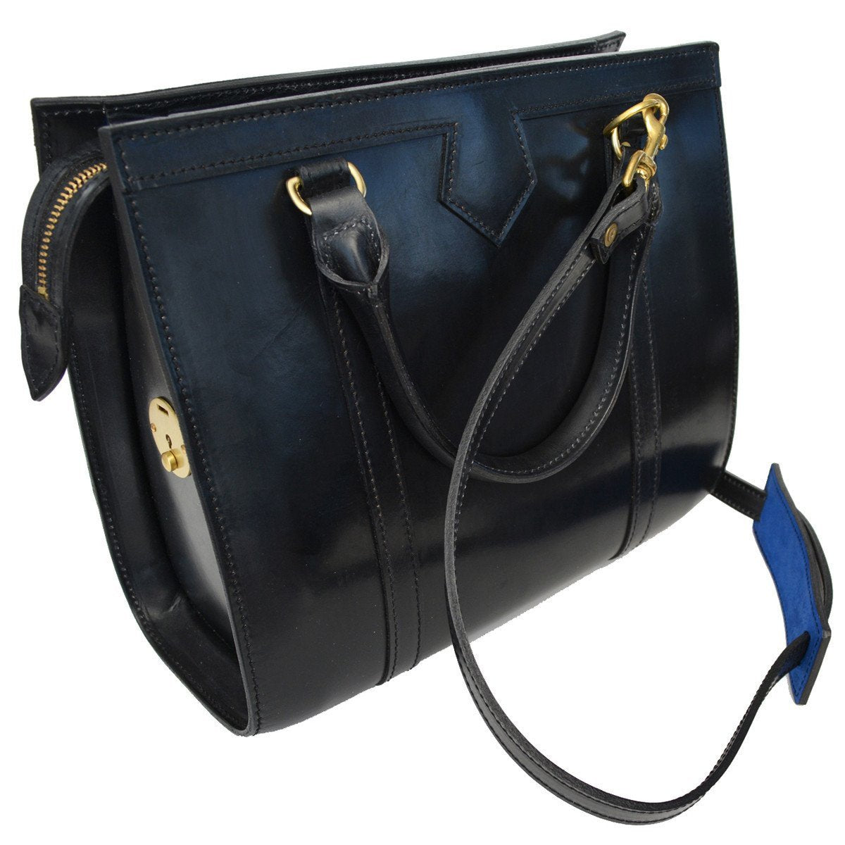Classic Beatrice Handbag, Black | Hand Stitched | English Leather | Sterling and Burke-Handbag-Sterling-and-Burke
