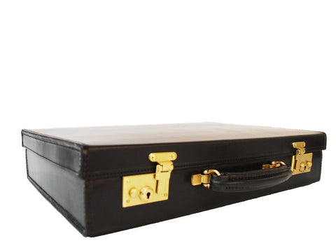 4.5 Inch Lid Over Body Attache Case, BESPOKE | Hand Stitched | English Bridle Leather | Sterling and Burke-Attache-Sterling-and-Burke