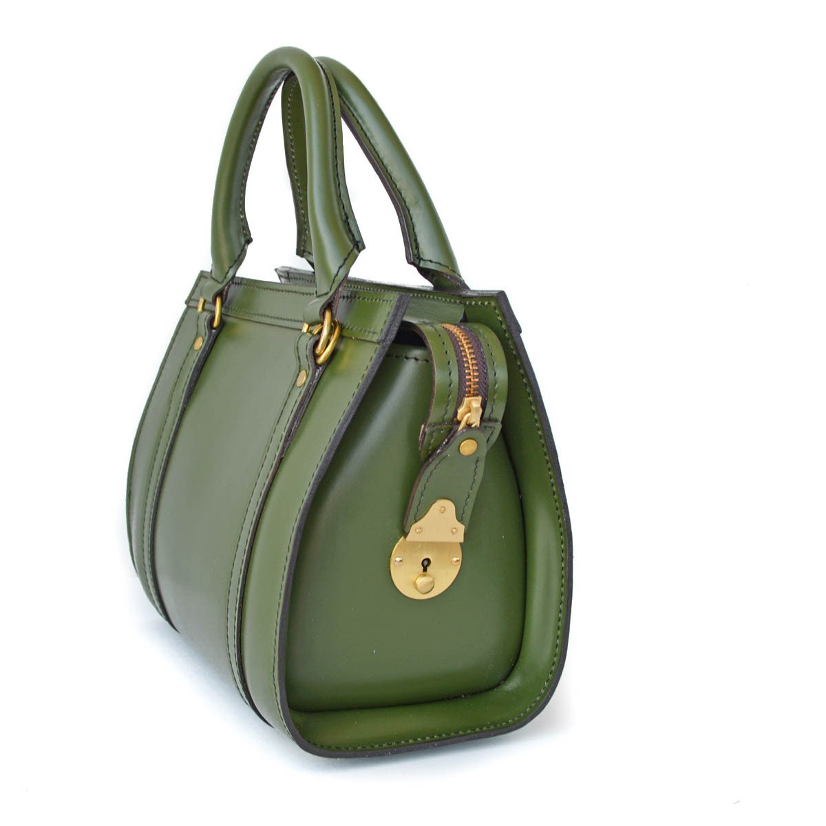 Petite Beatrice Handbag, Cypress | Hand Stitched | Green English Bridle Leather | Small Luxury Handbag-Handbag-Sterling-and-Burke