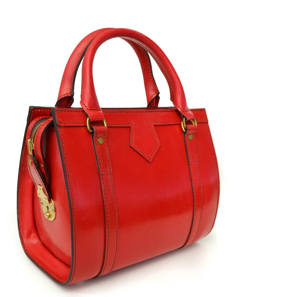Petite Beatrice Handbag, Red | Hand Stitched | Red English Bridle Leather | Small Luxury Handbag-Handbag-Sterling-and-Burke