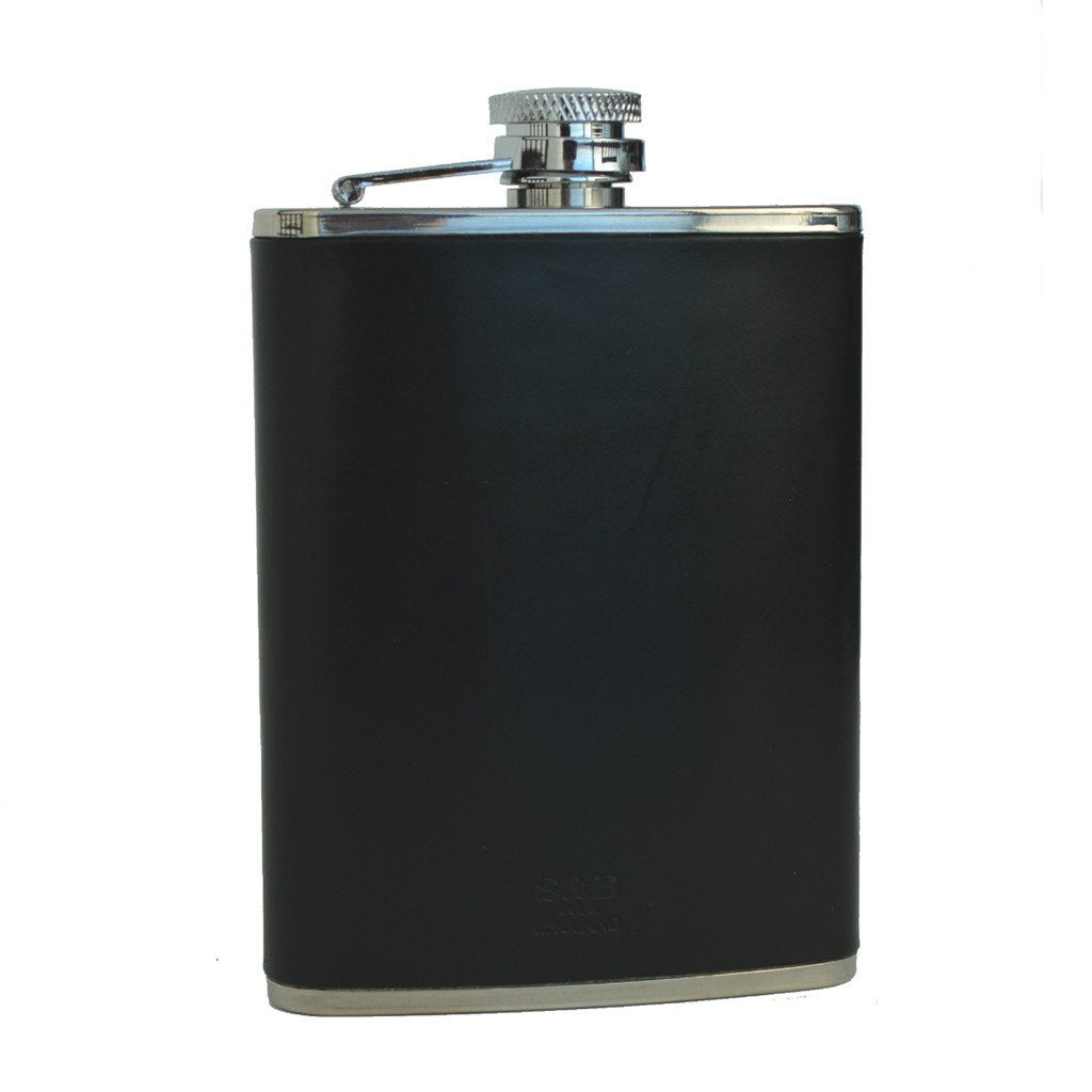 Leather Flask | Hip Flask | Initials | English Bridle Leather | Tan, Brown, Black, Navy | 6 oz. | Sterling and Burke-Flask-Sterling-and-Burke