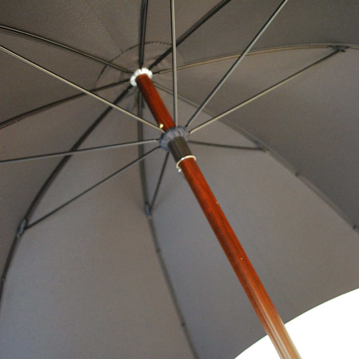 Polished Cherry Gent's Umbrella with Sterling Nose Cap-Gent's Umbrella-Sterling-and-Burke