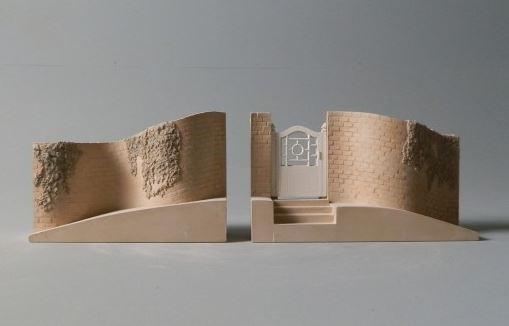 Serpentine Walls- UVA Bookends | Custom Serpentine Walls UVA Plaster Model | Extraordinary Quality and Detail | Made in England | Timothy Richards-Desk Accessory-Sterling-and-Burke