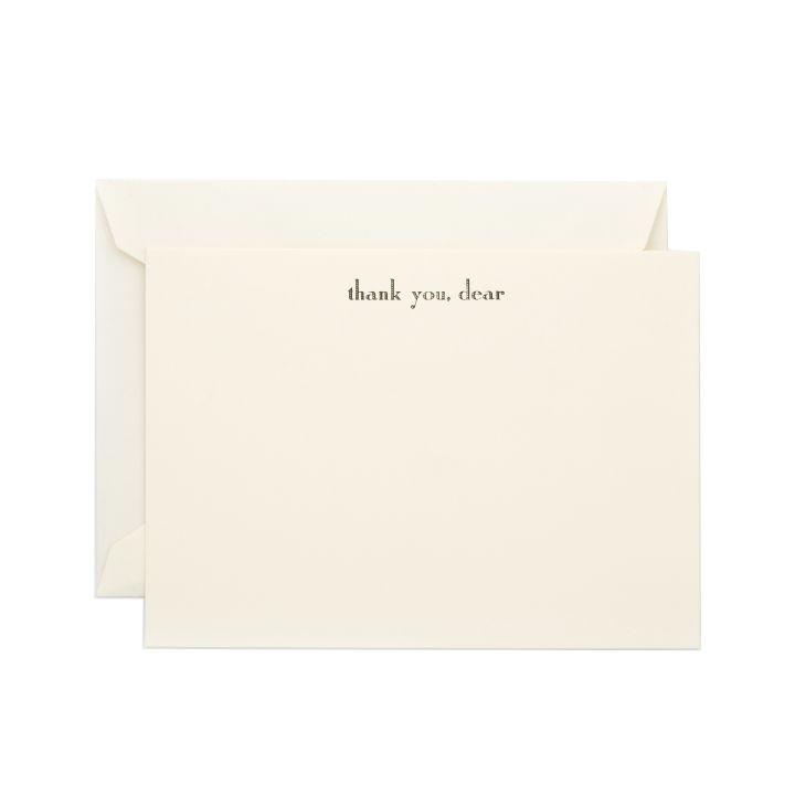 "Thank You, Dear" | Thank You Card | Engraved Card Stationery | Set of 3-Stationery-Sterling-and-Burke