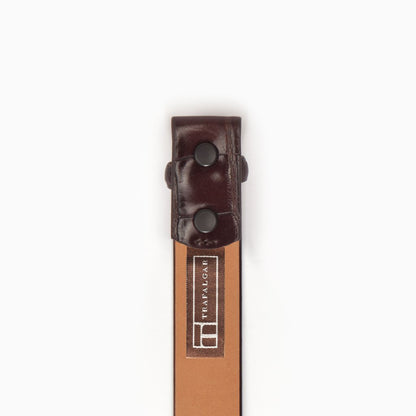 Alligator Embossed Leather 1 3/16 Inch Belt Strap, Brown-Belt Strap-Sterling-and-Burke