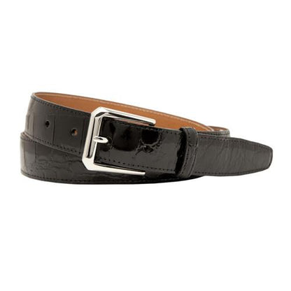 Classic Alligator Belt 1 3/16 Inch Belt Strap, Black-Belt-Sterling-and-Burke