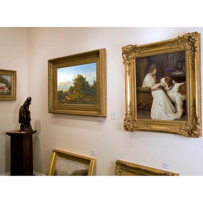 Antique Oil Painting | A Trusted Confidante by Warren B. Davis | 41.5" by 36"-Oil Painting-Sterling-and-Burke