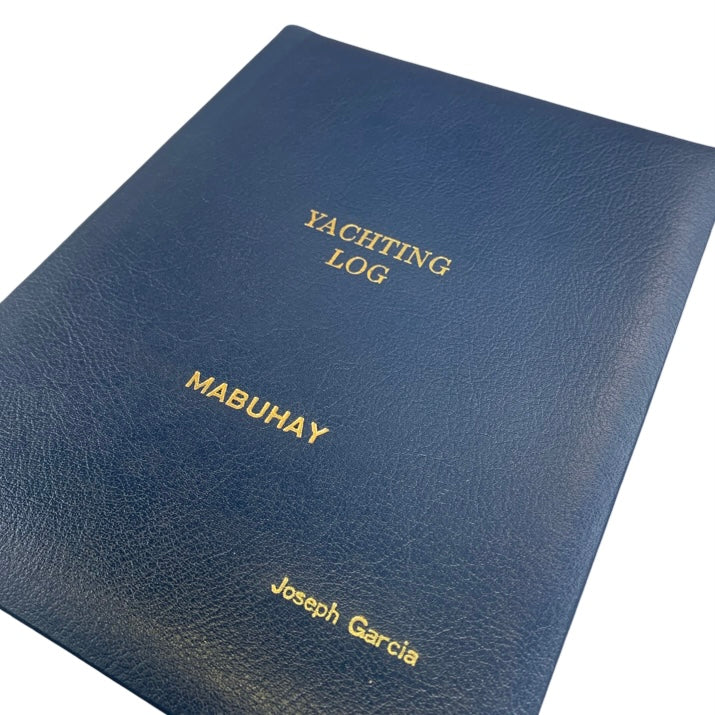 Yachting Log | MABUHAY | Leather Bound | Hand Made in England | Gold Stamp Personalization