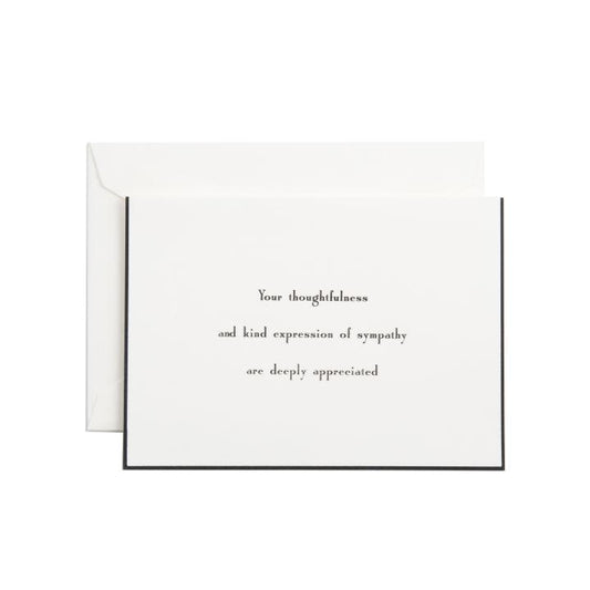 "Your Thoughtfulness" Sympathy Set with Border, Black-Stationery-Sterling-and-Burke