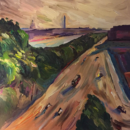 Paris Meets DC | Washington, DC Art | Original Oil and Acrylic Painting by Zachary Sasim | 30" by 30"-Oil and acrylic-Sterling-and-Burke